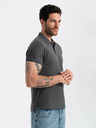 Ombre Clothing Šedé pánske základné polo tričko Ombre Clothing