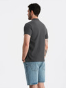 Ombre Clothing Šedé pánske základné polo tričko Ombre Clothing