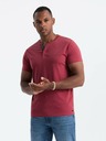 Ombre Clothing Červené pánske tričko s okrúhlym výstrihom Ombre Oblečenie