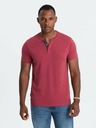 Ombre Clothing Červené pánske tričko s okrúhlym výstrihom Ombre Oblečenie