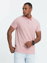 Ombre Clothing Melange pánske polo tričko s pruhovaným golierom Ombre Clothing