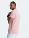 Ombre Clothing Melange pánske polo tričko s pruhovaným golierom Ombre Clothing