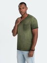 Ombre Clothing Zelená pánska pruhovaná košeľa Ombre Clothing
