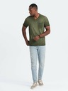 Ombre Clothing Zelená pánska pruhovaná košeľa Ombre Clothing