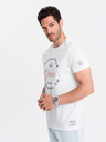Ombre Clothing Biele pánske tričko s potlačou Ombre Clothing