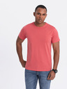 Ombre Clothing Koralové pánske základné tričko Ombre Clothing