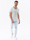 Ombre Clothing Krémové pánske tričko Ombre Clothing