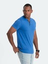 Ombre Clothing Modré pánske tričko s okrúhlym výstrihom Ombre Oblečenie
