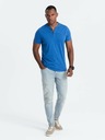 Ombre Clothing Modré pánske tričko s okrúhlym výstrihom Ombre Oblečenie