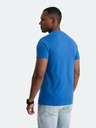 Ombre Clothing Modré pánske tričko s okrúhlym výstrihom Ombre Oblečenie