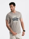 Ombre Clothing Šedé pánske tričko s potlačou San Francisco Ombre Oblečenie