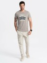 Ombre Clothing Šedé pánske tričko s potlačou San Francisco Ombre Oblečenie