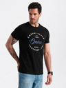 Ombre Clothing Čierne pánske tričko s potlačou Ombre Clothing