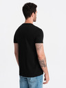 Ombre Clothing Čierne pánske tričko s potlačou Ombre Clothing