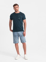 Ombre Clothing Svetlomodré pánske džínsové šortky Ombre Clothing