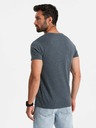 Ombre Clothing Modré pánske tričko s okrúhlym výstrihom Ombre Oblečenie