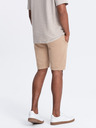Ombre Clothing Béžové pánske základné teplákové šortky Ombre Oblečenie