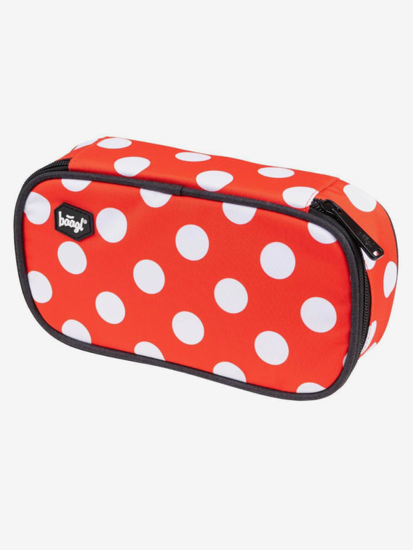 BAAGL  Červený školský peračník etue polka dots Baagl