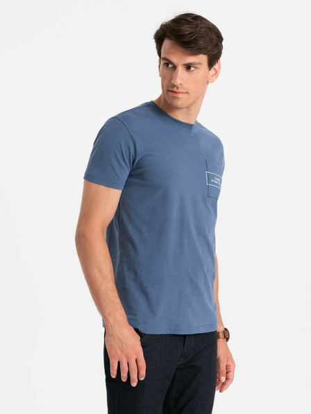 Ombre Clothing Pánske bavlnené tričko s potlačou Ombre Pocket Ombre Streetstyle Ombre oblečenie