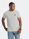 Ombre Clothing Pánske pruhované tričko s nášivkou Ombre Oblečenie