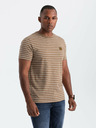 Ombre Clothing Pánske pruhované tričko s nášivkou Ombre Oblečenie