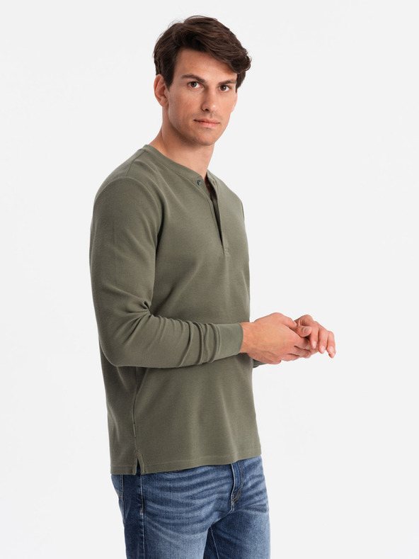 Ombre Clothing Ombre Clothing Pánska pletená waflová košeľa V1 OM-LSCL-0120