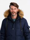 Ombre Clothing Pánska dlhá bunda parka s kapucňou Ombre Clothing