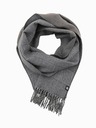 Ombre Clothing Pánska obojstranná károvaná šatka so strapcami čierna a biela Ombre Oblečenie