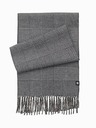 Ombre Clothing Pánska obojstranná károvaná šatka so strapcami čierna a biela Ombre Oblečenie