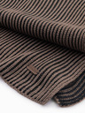 Ombre Clothing Pánska pletená šatka s dvojfarebnými pruhmi hnedá a čierna Ombre Oblečenie