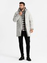 Ombre Clothing Pánska dlhá klasická bunda parka krémová Ombre Clothing