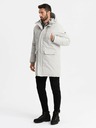 Ombre Clothing Pánska dlhá klasická bunda parka krémová Ombre Clothing
