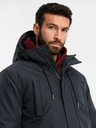 Ombre Clothing Pánska klasická dlhá bunda parka čierna Ombre Clothing