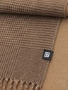 Ombre Clothing Pánsky obojstranný károvaný šál s lemami hnedý a béžový Ombre Oblečenie