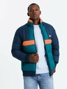 Ombre Clothing Pánska retro športová bunda v tmavomodrej a oranžovej farbe Ombre Clothing