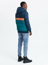 Ombre Clothing Pánska retro športová bunda v tmavomodrej a oranžovej farbe Ombre Clothing