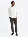 Ombre Clothing Pánsky raglánový sveter s rebrovanými rukávmi White Ombre Oblečenie