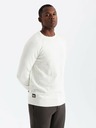 Ombre Clothing Pánsky raglánový sveter s rebrovanými rukávmi White Ombre Oblečenie