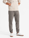 Ombre Clothing Pánske pletené tepláky so záhybmi graphite Ombre Oblečenie