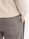 Ombre Clothing Pánske pletené tepláky so záhybmi graphite Ombre Oblečenie