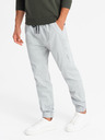Ombre Clothing Pánske pletené tepláky so záhybmi svetlosivá Ombre Oblečenie