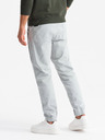 Ombre Clothing Pánske pletené tepláky so záhybmi svetlosivá Ombre Oblečenie