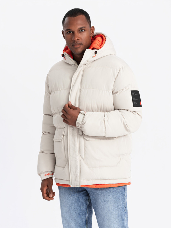 Ombre Clothing Ombre Clothing pánska športová teplá bunda s dvojitou kapucňou