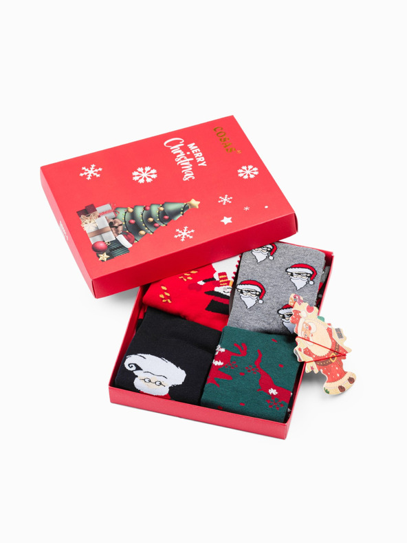 Edoti Pánske ponožky X-mas box mix 4-pack EDOTI