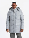 Ombre Clothing Pánska dlhá teplá bunda parka s vlnou Ombre Oblečenie