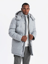 Ombre Clothing Pánska dlhá teplá bunda parka s vlnou Ombre Oblečenie