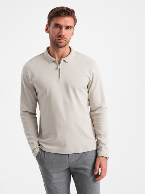 Ombre Clothing Pánske polo tričko s dlhým rukávom Ombre Oblečenie