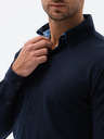 Ombre Clothing Pánska pletená košeľa s úzkymi rukávmi Ombre oblečenie