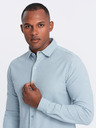 Ombre Clothing Pánska pletená košeľa s úzkymi rukávmi Ombre oblečenie