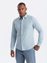 Ombre Clothing Pánska pletená košeľa s úzkymi rukávmi Ombre oblečenie